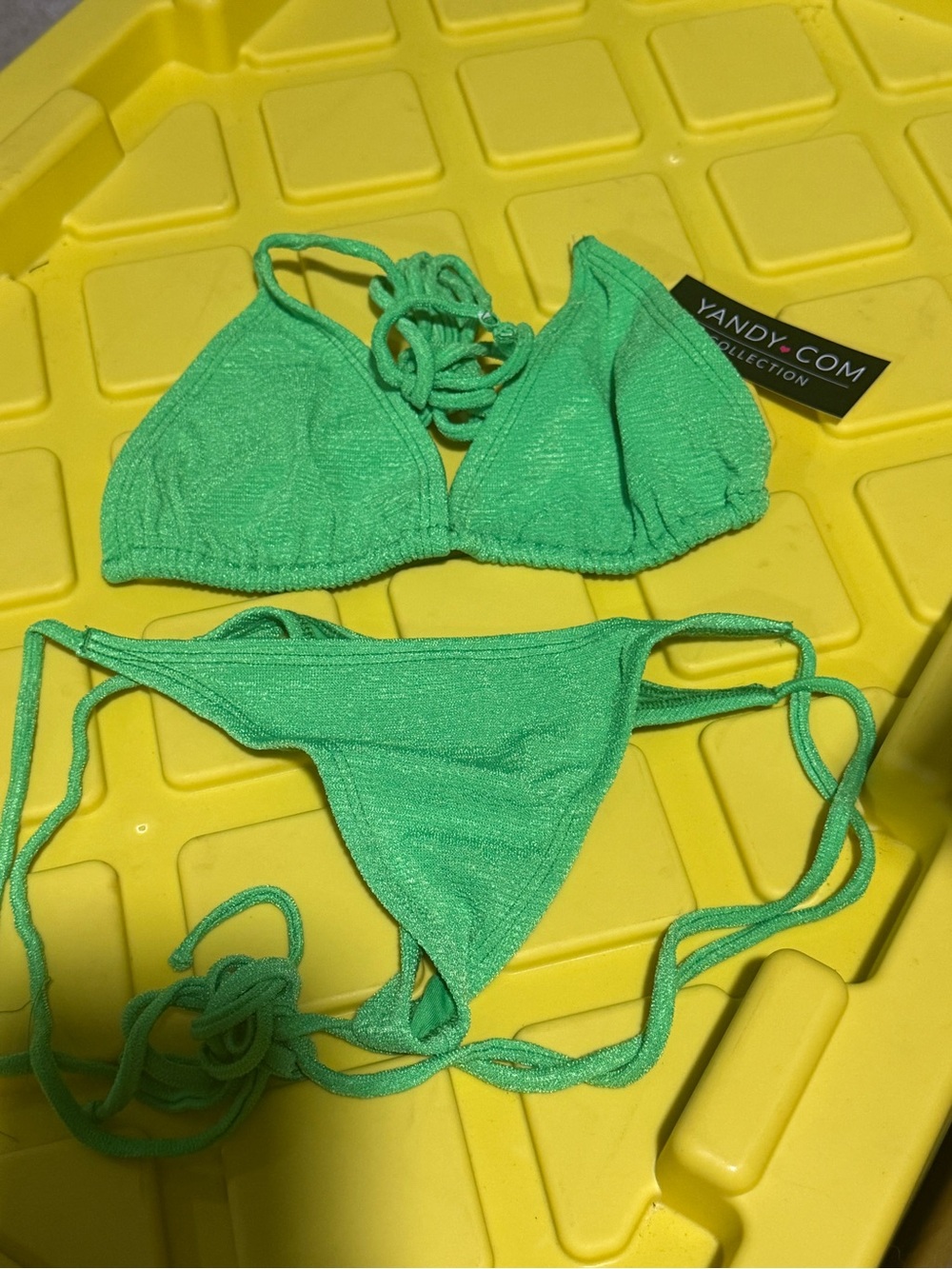 Yandy green string bikini thong small